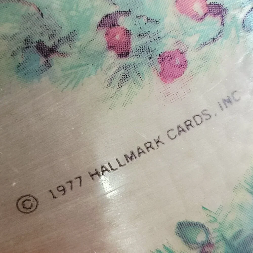 Vintage Hallmark Christmas Mouse Silk Ball Ornament 1977